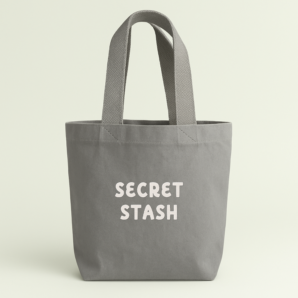 Secret Stash | Embroidered Mini Tote Bag