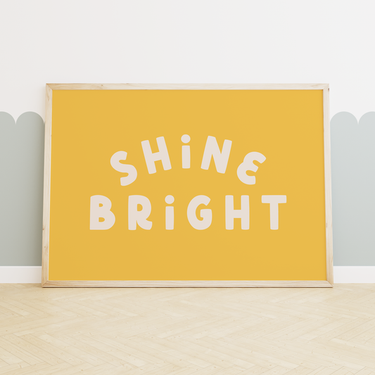Shine Bright | Cream & Yellow | Art Print