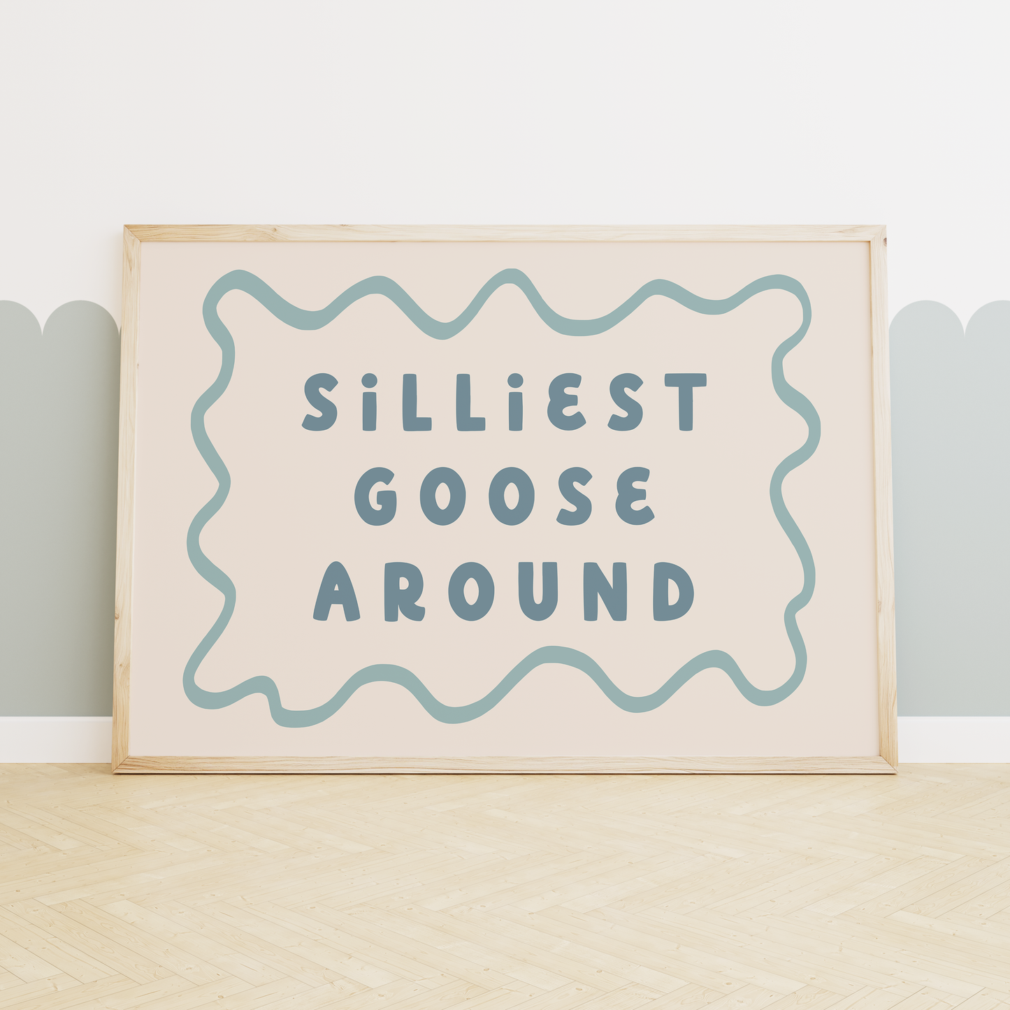 Silliest Goose Around | Seafoam and Cream | Art Print
