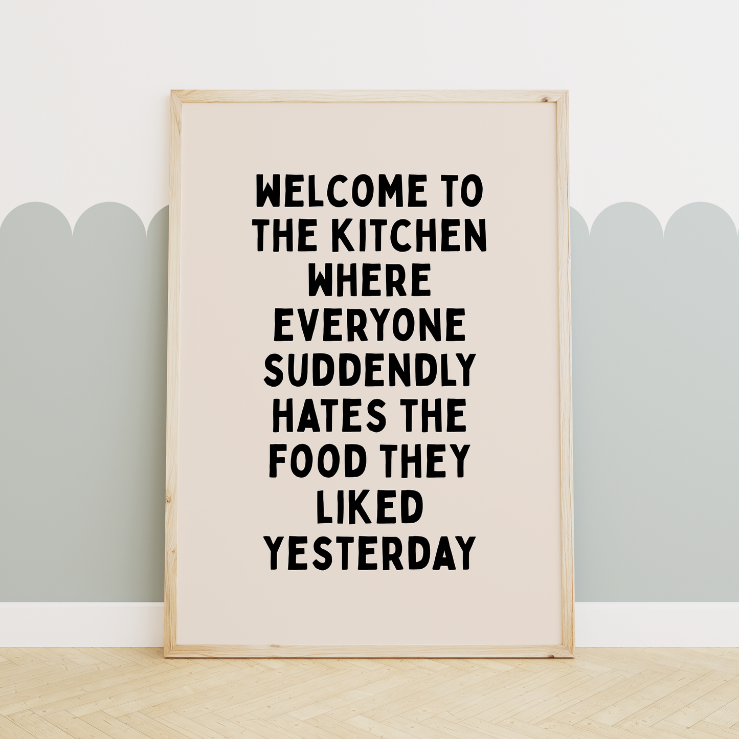 WISDOM & WONDER X HEY WONDER | Welcome To The Kitchen | Black & Cream | Wall Art Print