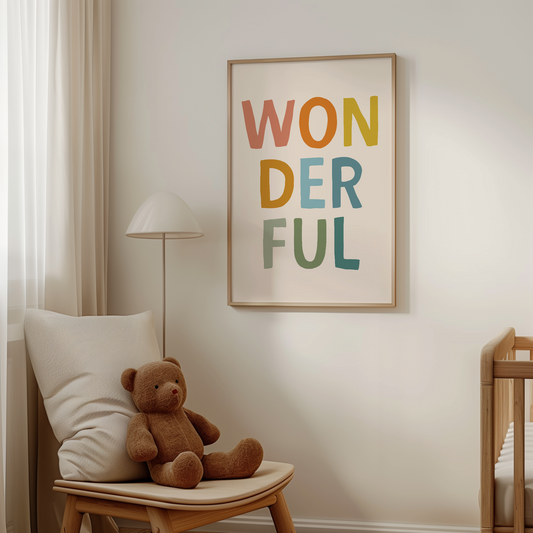Wonderful | Rainbow and Cream | Art Print
